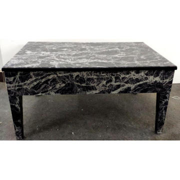 Coffee Table Black Glass Marble Pattern